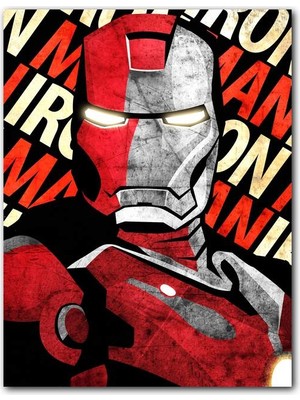 Cakatablo  Ahşap Tablo Iron Man Demir Adam Desenli Görsel
