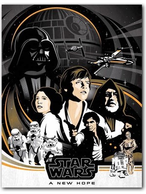 Cakatablo  Ahşap Tablo Star Wars A New Hope Görseli
