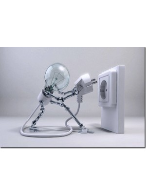 Cakatablo  Ahşap Tablo Kendi Fişini Takan Ampul ve Priz