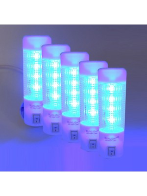 Sunlight Uzun LED Gece Lambası 0,5W Tasarruflu Işıklı Fişli Düğmeli 5 Adet