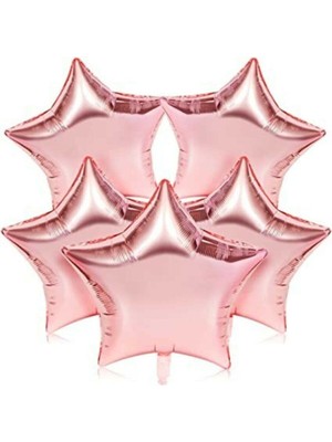 Bal10 Dünyası Pembe Yıldız Folyo Balon  45 cm -  5 Adet