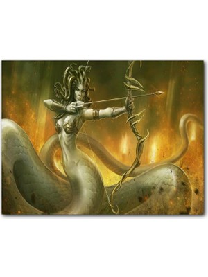 Cakatablo  Ahşap Tablo Medusa ve Oku