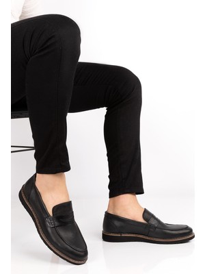 Depderi Deri Erkek Ayakkabı Düz Taban Hakiki Deri 4 Mevsim Kullanıma Uygun