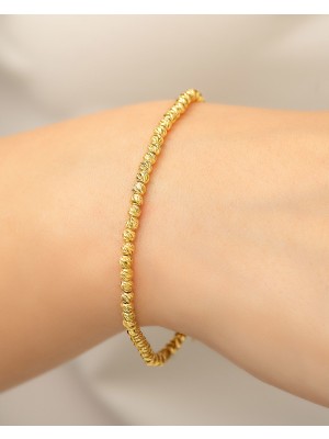 Papatya Silver 925 Ayar Gümüş Altın Kaplama Dorica Toplu Fantezi Kadın Bileklik