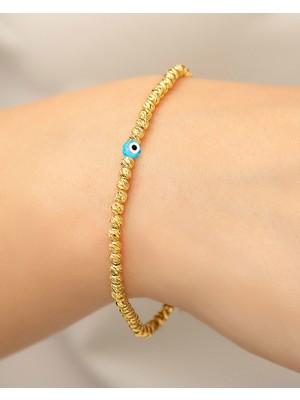 Papatya Silver 925 Ayar Gümüş Nazar Gözü Toplu Dorica Toplu Fantezi Kadın Bileklik