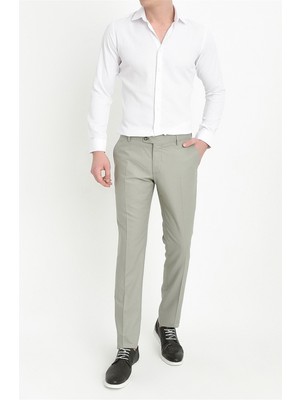 Efor Erkek Slim Fit Esnek Yünlü Doku Desenli Açık Yeşil Pantolon Pant. 047