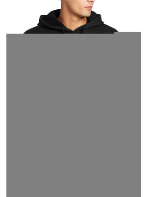 Qivi One Punch Man Baskılı Siyah Erkek Örme Kapşonlu Sweatshirt Uzun Kol