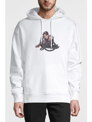 Qivi K Pop Jimin Koreli Muzik Grubu Baskılı Beyaz Erkek Örme Kapşonlu Sweatshirt Uzun Kol