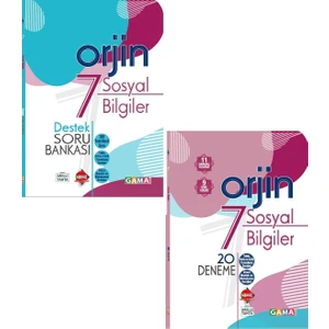Gama Yayınları Orjin 7. Sınıf Sosyal Destek Soru Bankası + 20 Deneme 2 Kitap Yeni 2022