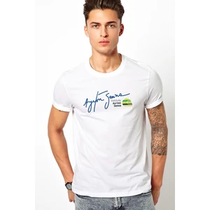 Senna Imzalı Logo Screen Shot 2018 Baskılı Beyaz Erkek Örme Tişört