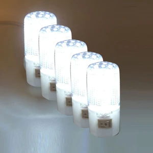 Kısa LED Gece Lambası 0,5W Tasarruflu Işıklı Fişli Düğmeli 5 Adet