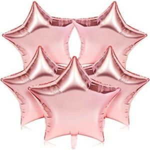 Bal10 Dünyası Pembe Yıldız Folyo Balon  45 cm -  5 Adet