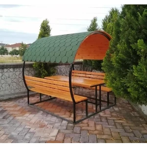 Puhu Ahşap Aksesuar Bahçe Masası Ahşap Kamelya/çardak Piknik Masası (8 Kişilik)