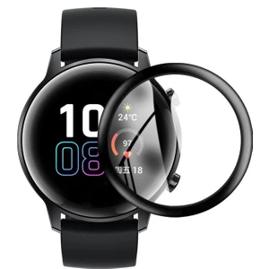 Honor Watch Magic 2 42 mm Tam Kaplayan Kavisli Ekran Koruyucu 3D Pet Film - Siyah