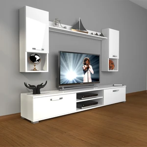 Eko 5da Mdf DVD Tv Ünitesi Tv Sehpası Parlak Beyaz