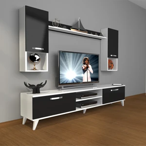 Eko 5da Mdf DVD Retro Tv Ünitesi Tv Sehpası Beyaz Siyah
