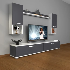 Eko 5da Mdf Std Tv Ünitesi Tv Sehpası Beyaz Antrasit