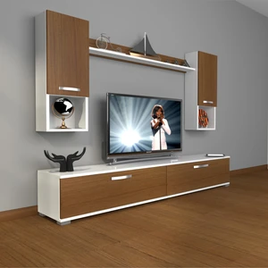 Eko 5da Mdf Std Tv Ünitesi Tv Sehpası Beyaz Ceviz