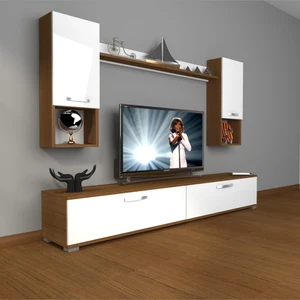 Eko 5da Mdf Std Tv Ünitesi Tv Sehpası Ceviz Beyaz
