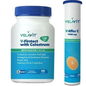 V-Firstect With Colostrum 30 Tablet+Velavit C 1000 Mg 20 Efervesan Tablet