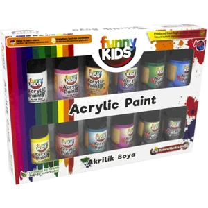 Funny Kids Akrilik Boya 20 ml x 12 Renk Tüp Set