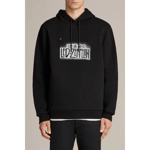 LED Zeppelin Baskılı Siyah Erkek Örme Kapşonlu Sweatshirt Uzun Kol