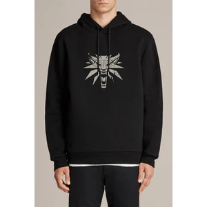 Witcher Baskılı Siyah Erkek Örme Kapşonlu Sweatshirt Uzun Kol