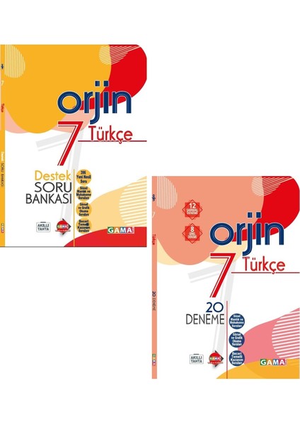 Orjin 7. Sınıf Türkçe Destek Soru + 20 Deneme 2 Kitap Yeni 2022