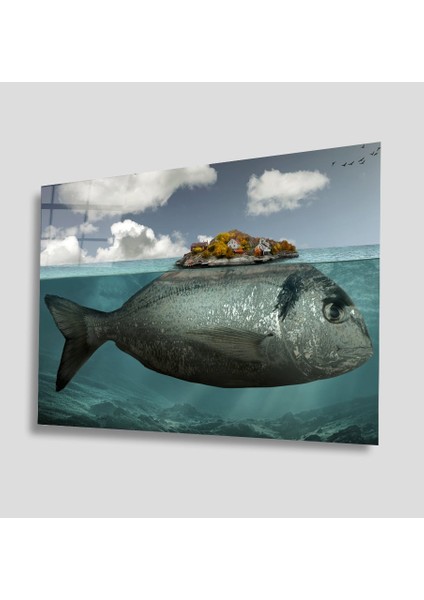 Sualtı Canlıları Cam Tablo 4mm Dayanıklı Temperli Cam