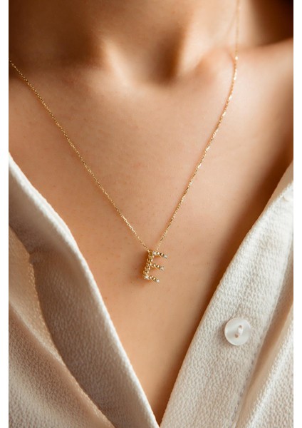 Bombe E Harf Altın Kolye