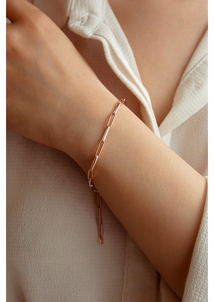 Rose Gold Ataç Altın Bileklik