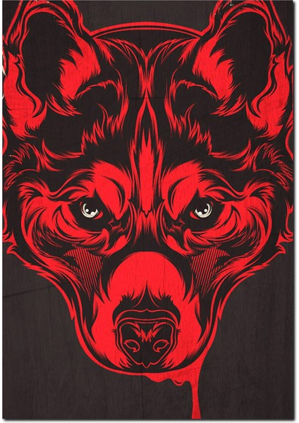 Cakatablo Ahşap Tablo Kırmızı Başlıklı Kurt Figürü Görseli