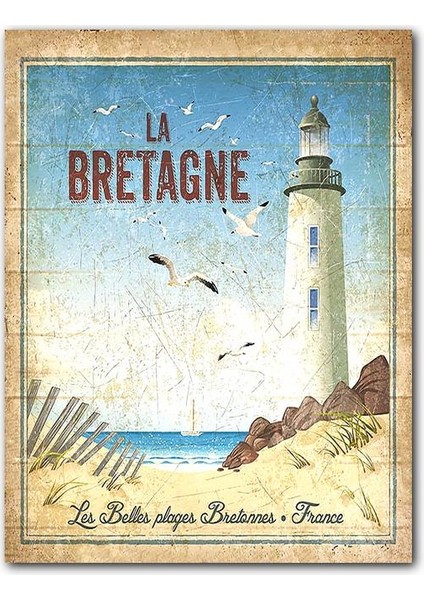 Cakatablo Ahşap Tablo La Bretagne Deniz Feneri Afiş Görseli