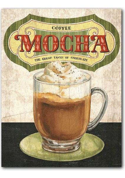Cakatablo Ahşap Tablo Eski Mocha Afiş Görseli