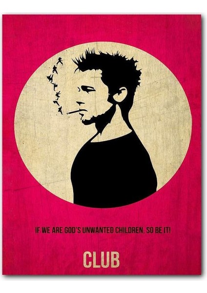 Cakatablo Ahşap Tablo Eski Fight Club Figürü Afiş Görseli