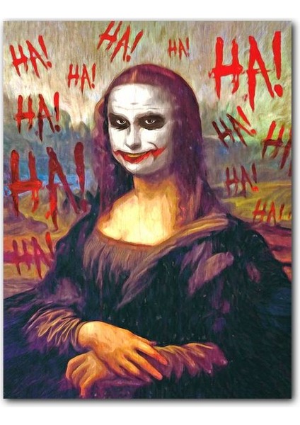 Cakatablo Ahşap Tablo Joker Imajlı Mona Lisa Görseli