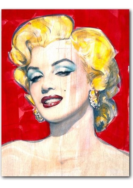 Cakatablo  Ahşap Tablo Retro Marilyn Monroe Desenli Görsel