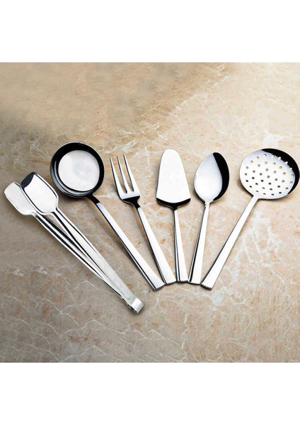 Deniz Sade 6 Parça Çelik Maşa Servis Takımı
