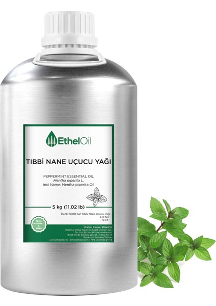 Nane (Tıbbi) Uçucu Yağı - Etheloil - 5 KG - Saf ve Doğal Uçucu Yağ - Üretici Firma