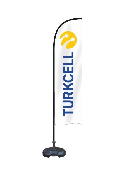 Turkcell Logolu Yelken Bayrak 75X300 cm