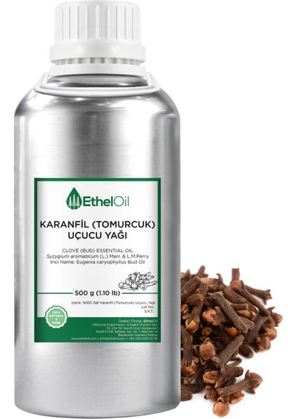 Karanfil (Tomurcuk) Uçucu Yağı - Etheloil - 500 GR - Saf ve Doğal Uçucu Yağ - Üretici Firma