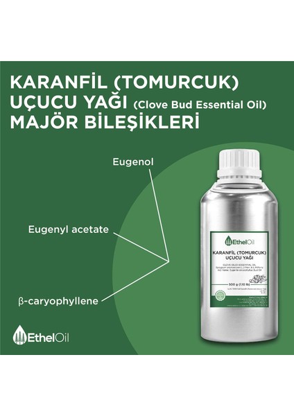 Karanfil (Tomurcuk) Uçucu Yağı - Etheloil - 500 GR - Saf ve Doğal Uçucu Yağ - Üretici Firma