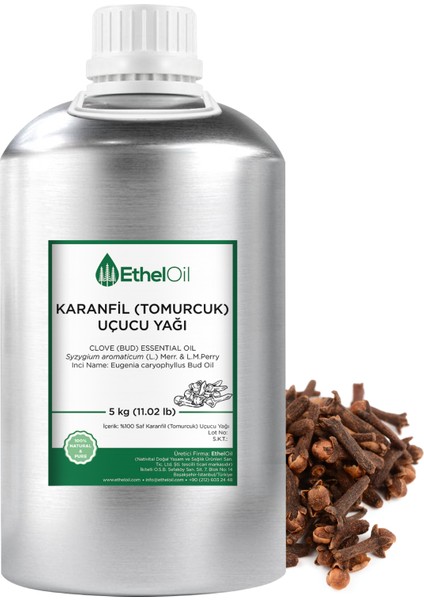 Karanfil (Tomurcuk) Uçucu Yağı - Etheloil - 5 KG - Saf ve Doğal Uçucu Yağ - Üretici Firma