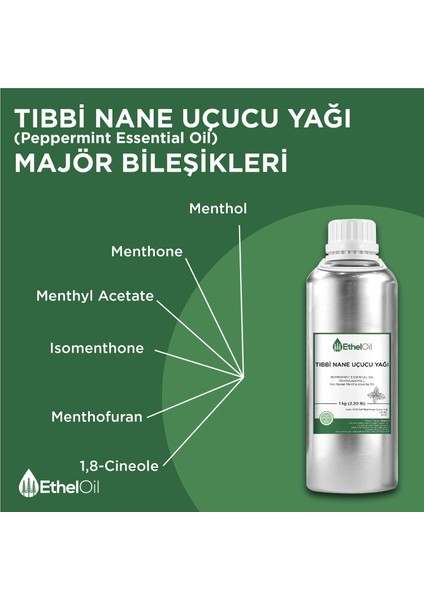 Nane (Tıbbi) Uçucu Yağı - Etheloil - 1 KG - Saf ve Doğal Uçucu Yağ - Üretici Firma