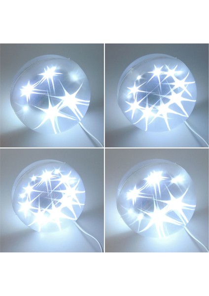 Yıldız Animasyonlu Beyaz LED 1 Top Işık Disko Küre Aydınlatma 220 Volt