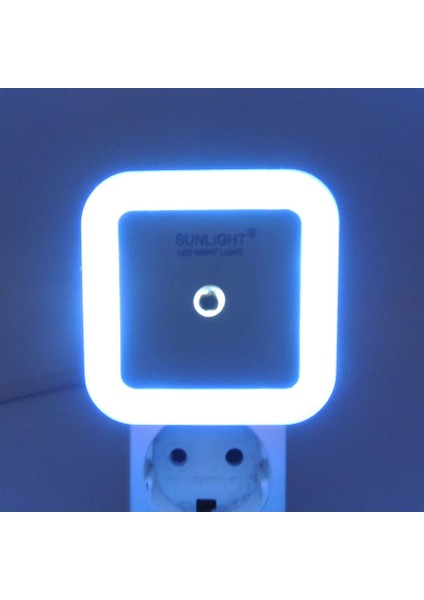 Kare LED Gece Lambası 0,5W Işıklı Fişli Fotosel Sensörlü 5 Adet