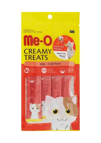 Me-O Meo Me-O Creamy Treats Yengeçli Krem Kedi Ödülü 4 x 15 gr