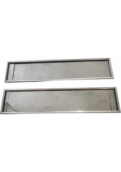 Plakalık Krom Nikelajlı Paslanmaz Metal 2'li Plaka Altlığı 53X12 cm