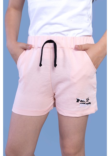 Toontoy Kız Çocuk Iki Yanı Cepli Arkası Baskı Detaylı Şort