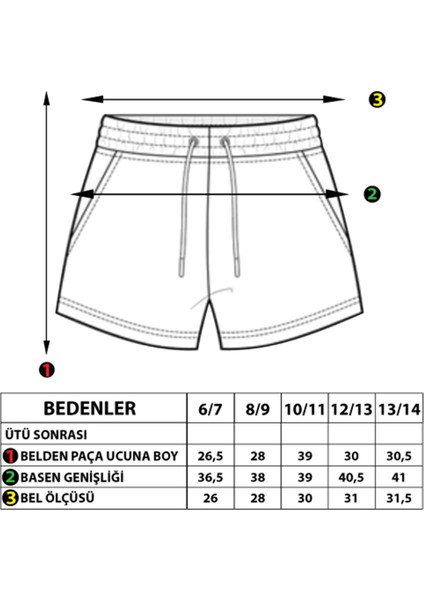 Toontoy Kız Çocuk Iki Yanı Cepli Arkası Baskı Detaylı Şort modelleri